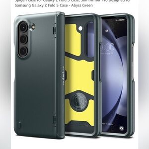 Spigen Case for Galaxy Z Fold 5 Case, Slim Armor Pro Abyss Green